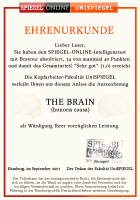 Ehrenurkunde “The Brain”